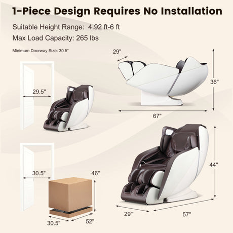 Provox 27-Comfort Full Body Massage Chair with SL Track Airbags Heating