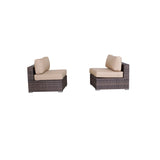 Set of 2 Armless Weather-Resistant Wicker Outdoor Chairs