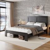 King Wood Platform Bed Frame With Understorage