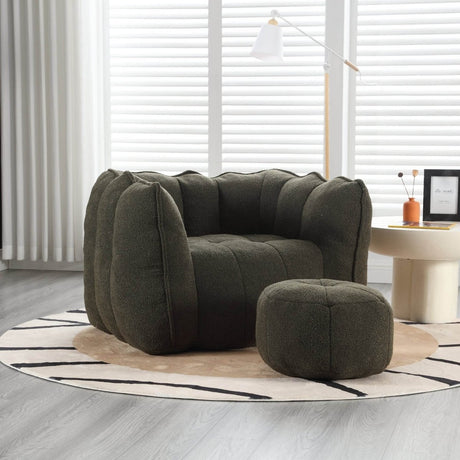 Soft Chenille Bean Bag Chair with Foam - Calmora - Sleep Galleria