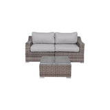 Modern Gray Wicker Outdoor Loveseat Seating Set With Cushions