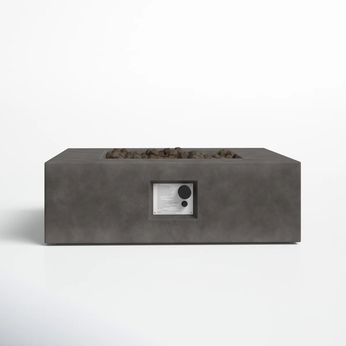 Modern Concrete Push-Button Ignition Outdoor Fire Pit Table