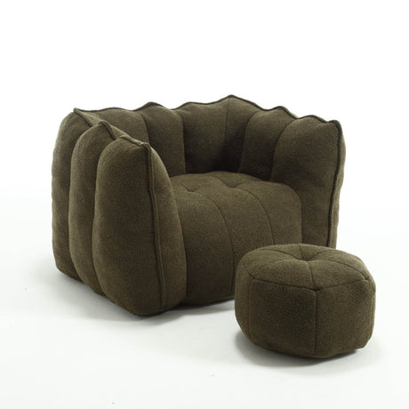 Soft Chenille Bean Bag Chair with Foam - Calmora - Sleep Galleria