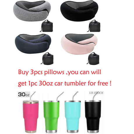 Neck Travel Pillow Memory Foam Neck Pillow Comfort Compact Ergonomic for Travel