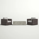 Outdoor Rattan Wicker Seating Set With Cushions And Firepit