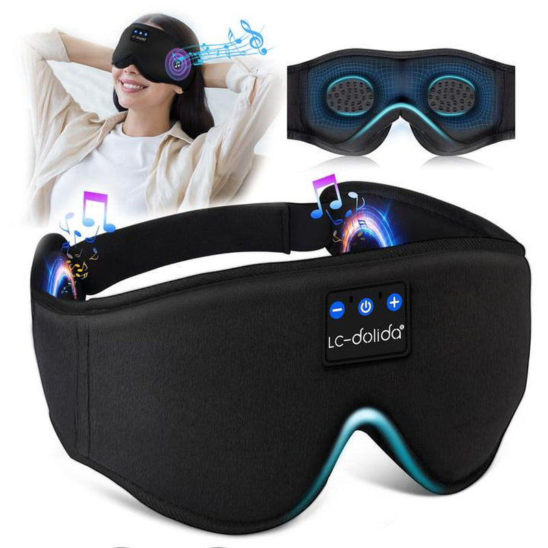 Bluetooth Sleep Eye Mask with Ultra-Thin Stereo Headphones Wireless Sleep Mask for Deep Sleep, Meditation, Travel & Insomnia Relief