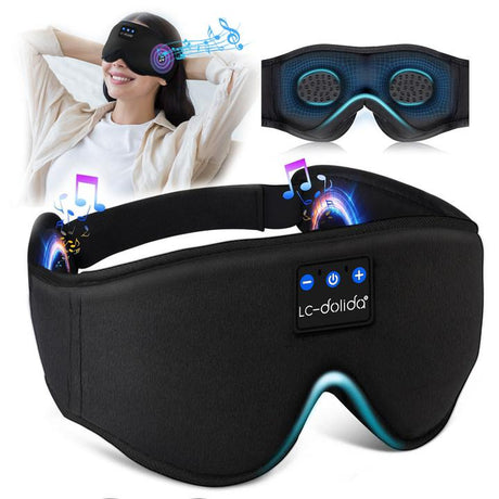 Bluetooth Sleep Eye Mask with Ultra-Thin Stereo Headphones Wireless Sleep Mask for Deep Sleep, Meditation, Travel & Insomnia Relief
