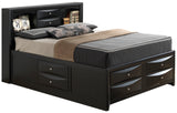 Queen Black Particle Board Storage Bed Frame With Modern Design