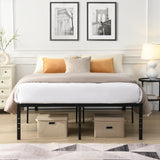 Heavy Duty King Metal Bed Frame With Reinforced Slats