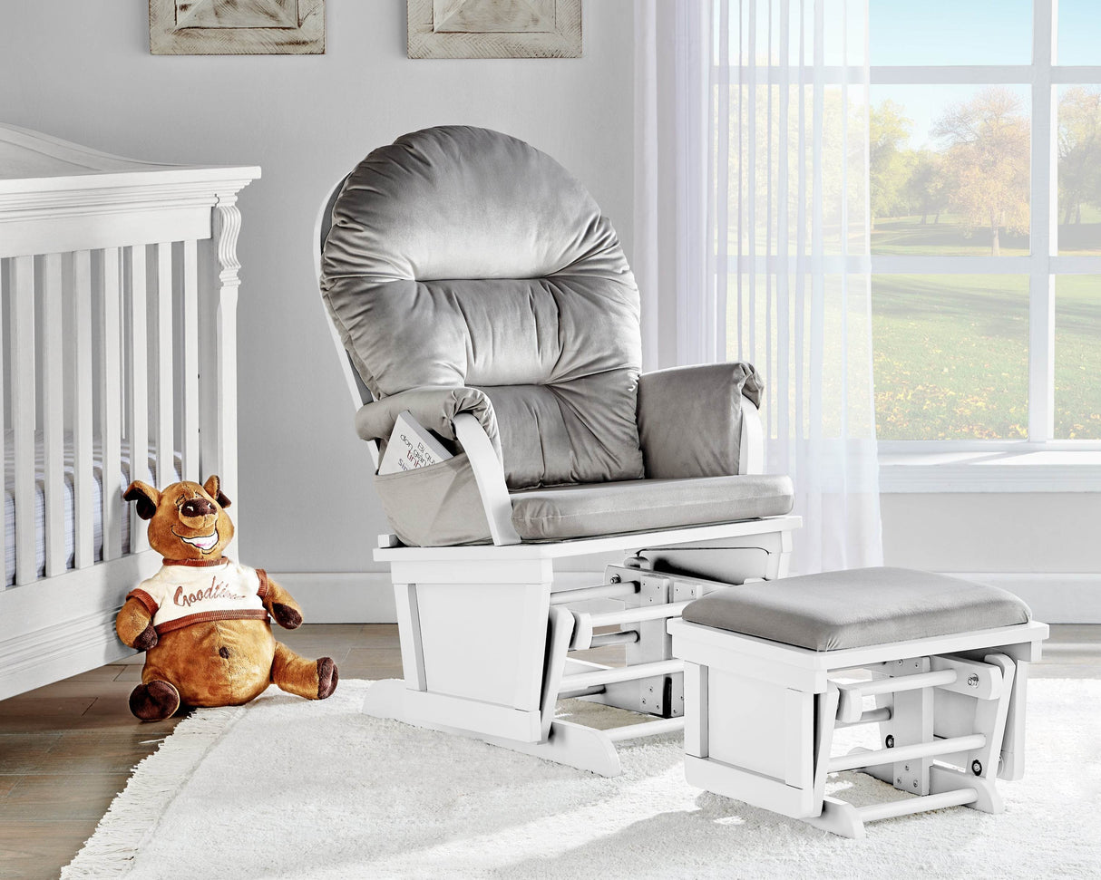 Madison Solid Wood Glider Chair With Ottoman