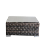 Weather-Resistant Brown Wicker Outdoor Coffee Table 28-Inch Square