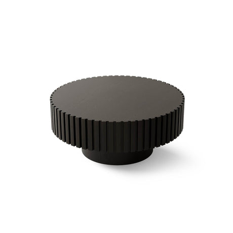 Modern Round Pedestal Coffee Table With Handmade Relief - Sleep Galleria