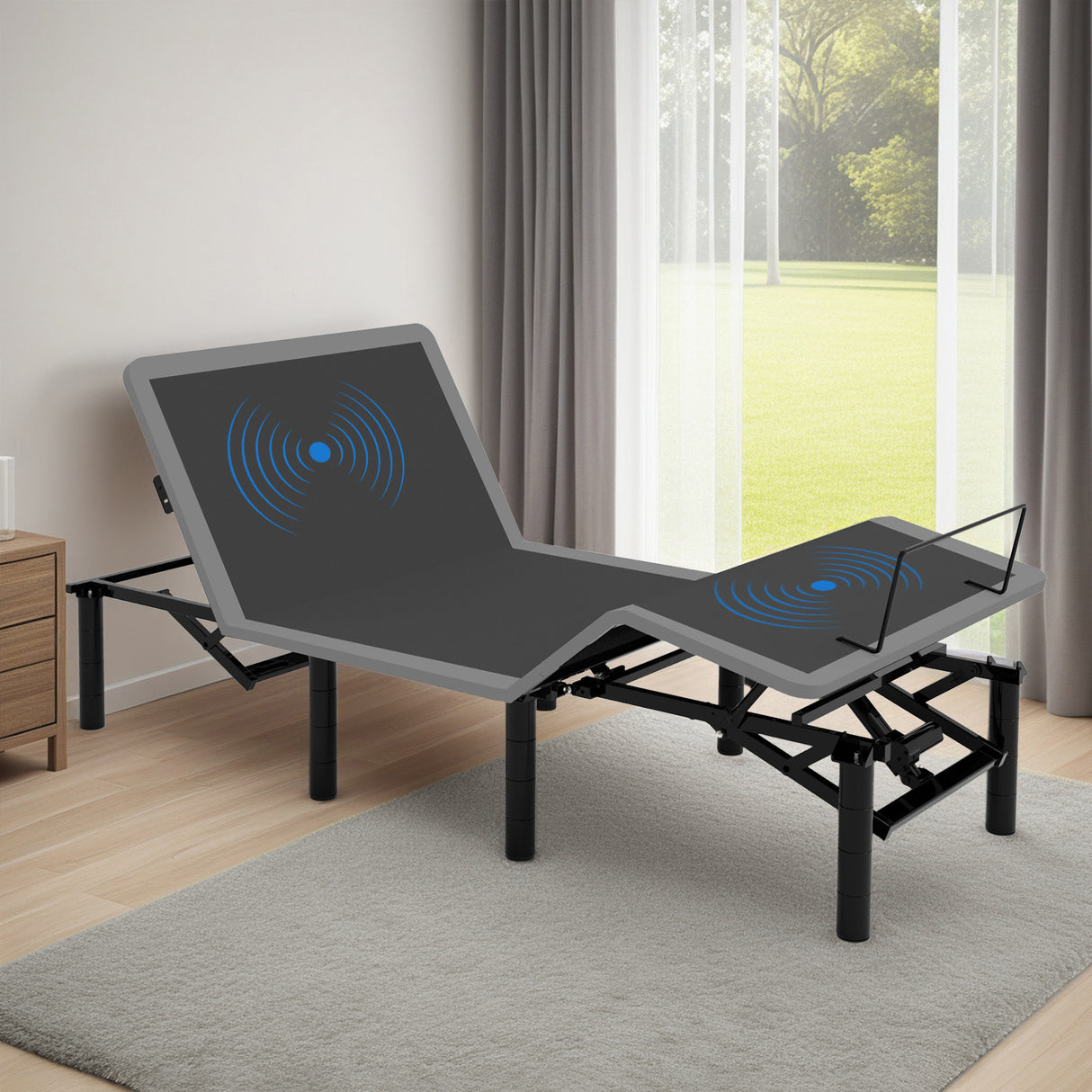 Twin XL Massage Adjustable Bed Frame With Night Light