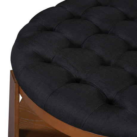 Modern Large Round Upholstered Ottoman Coffee Table - Sleep Galleria