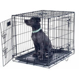 36-Inch Dog Crate - Double Door Pet Kennel with Divider Panel - Foldable Dog Cage with Carry Handle for Portability and Storage by  (Black)
