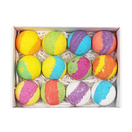 Set Of 12 Exfoliating Bath Bombs For Smooth Skin - Calmora - Sleep Galleria