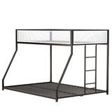 Twin Over Full Metal Bunk Bed With Ladder and Guardrails
