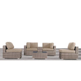Outdoor Fully Assembled 4-Piece HDPE Wicker Seating Group