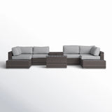 Modern Rattan Wicker Patio Seating Set With Cushions