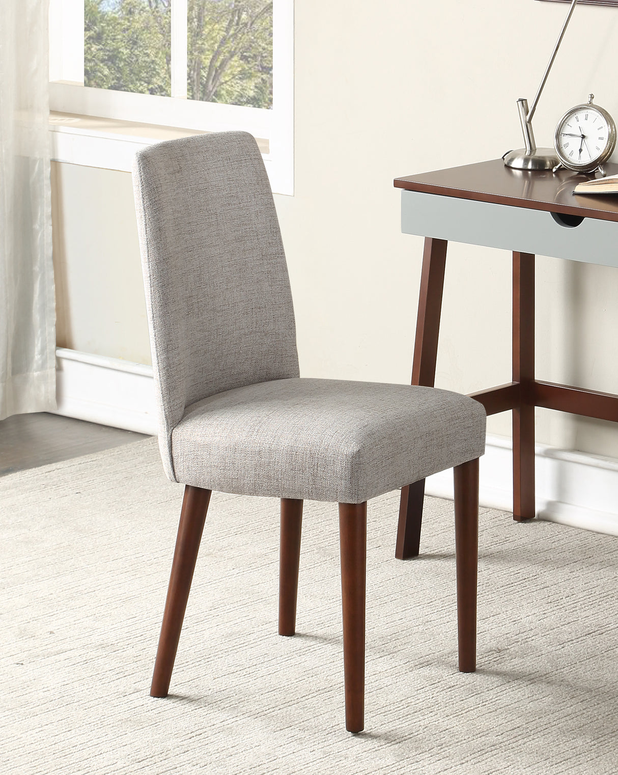 Taylor Solid Wood Gray Fabric Task Chair