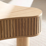 Irregular Shaped Modern Solid Wood Pedestal Coffee Table - Sleep Galleria
