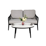 2-Piece Modern Aluminum Outdoor Loveseat And Table Set