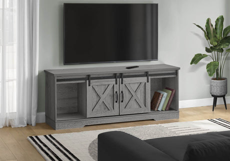 Modern Farmhouse 60-Inch Grey Laminate TV Stand - Sleep Galleria