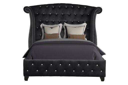 Sophia Upholstered Queen Size Acacia Wood Bed Frame
