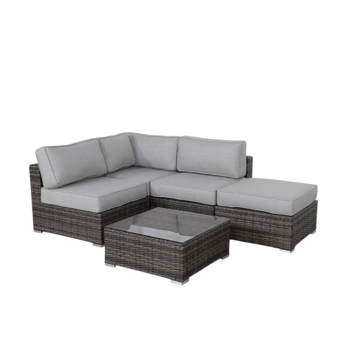 3-Piece Brown Wicker Outdoor Seating Group With Cushions