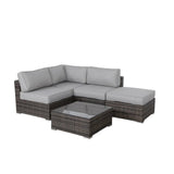 3-Piece Brown Wicker Outdoor Seating Group With Cushions