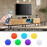 Modern LED Wood Tone TV Stand With Storage - Sleep Galleria
