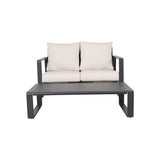 Double Sofa And Rectangular Aluminum Coffee Table Set
