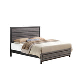 Transitional Full Panel Bed Frame In Rubberwood Gray