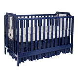 Solid Wood 3-in-1 Convertible Navy Blue Island Crib