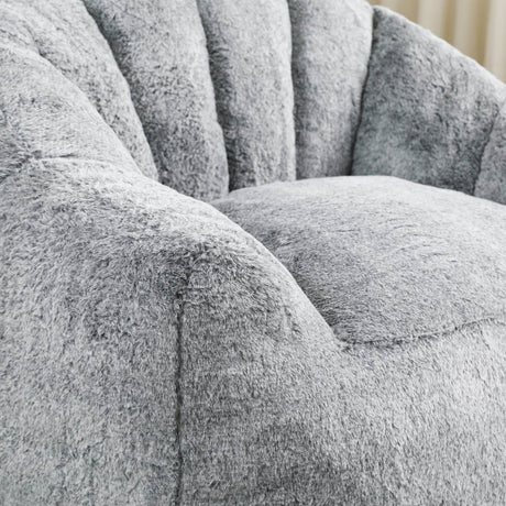 High - Density Foam Faux Fur Beanbag Chair - Calmora - Sleep Galleria