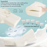 Cervical Pillow Memory Foam Contour Pillow, Orthopedic Gentle Pillows for Back&Side Sleeper Relieve Shoulder and Neck Pain with Washable Hypoallergenic Pillowcase（23.62"X12.60"X4.33"/2.76"）
