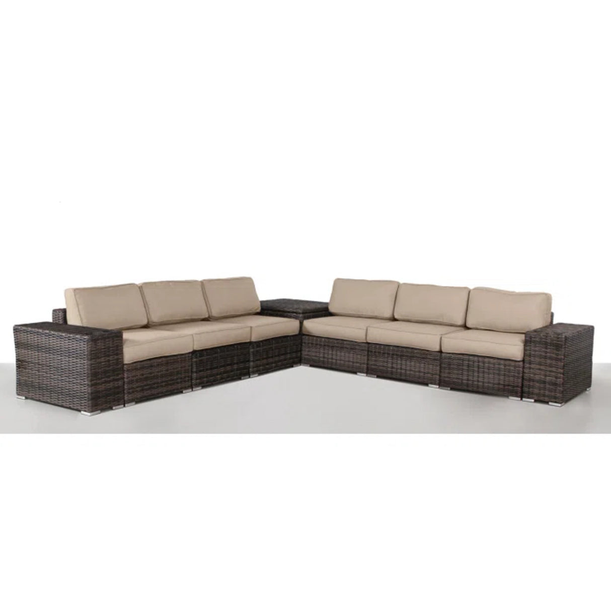 Fully Assembled 6-Piece Espresso Wicker Patio Seating Group