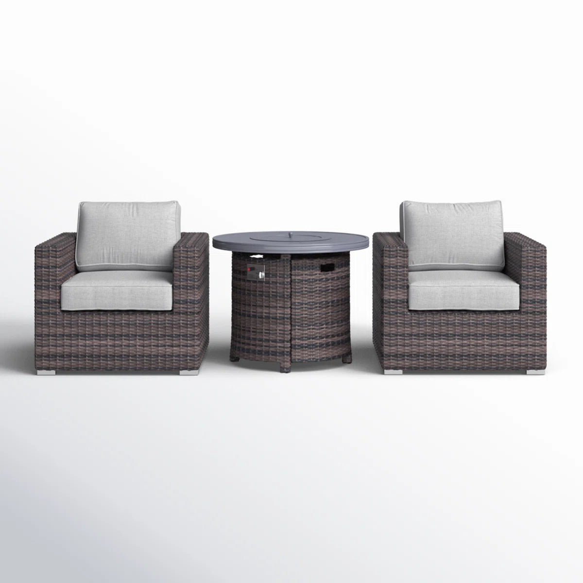 3-Piece Modern Rattan Patio Sofa Set With Cushions