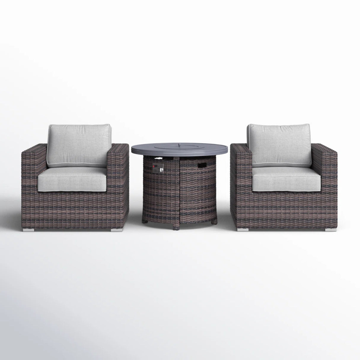 3-Piece Modern Rattan Patio Sofa Set With Cushions