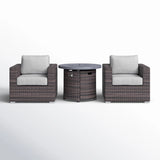 3-Piece Modern Rattan Patio Sofa Set With Cushions