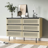 Modern Minimalist Fluted Six-Drawer Bedroom Storage Cabinet