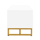 Modern White MDF TV Stand With Storage Cabinet - Sleep Galleria