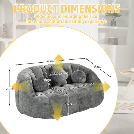 High Density Foam Chenille Bean Bag Lounge Chair - Sleep Galleria