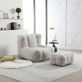 Fluffy Velvet Bean Bag Chair With Ottoman - Sleep Galleria
