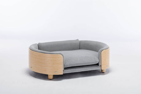 Scandinavian Elevated Large Dog Bed With Velvet Cushion - Sleep Galleria