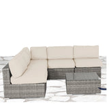 All-Weather Wicker 6-Piece Outdoor Sectional Seating Set