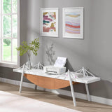 Sailboat-Shaped Modern MDF Wood TV Stand With Drawer - Sleep Galleria