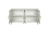 Antique White Wood TV Stand With Storage Cabinet - Sleep Galleria