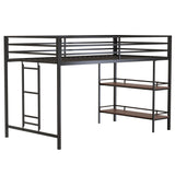 Junior Twin Loft Bunk Bed Metal Frame With Shelf