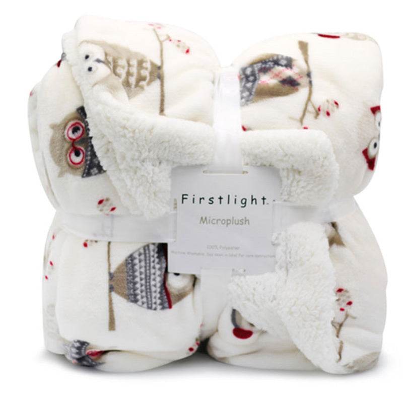 Double Thickened Imitation Lambskin Plush Polyester Blanket - Sleep Galleria